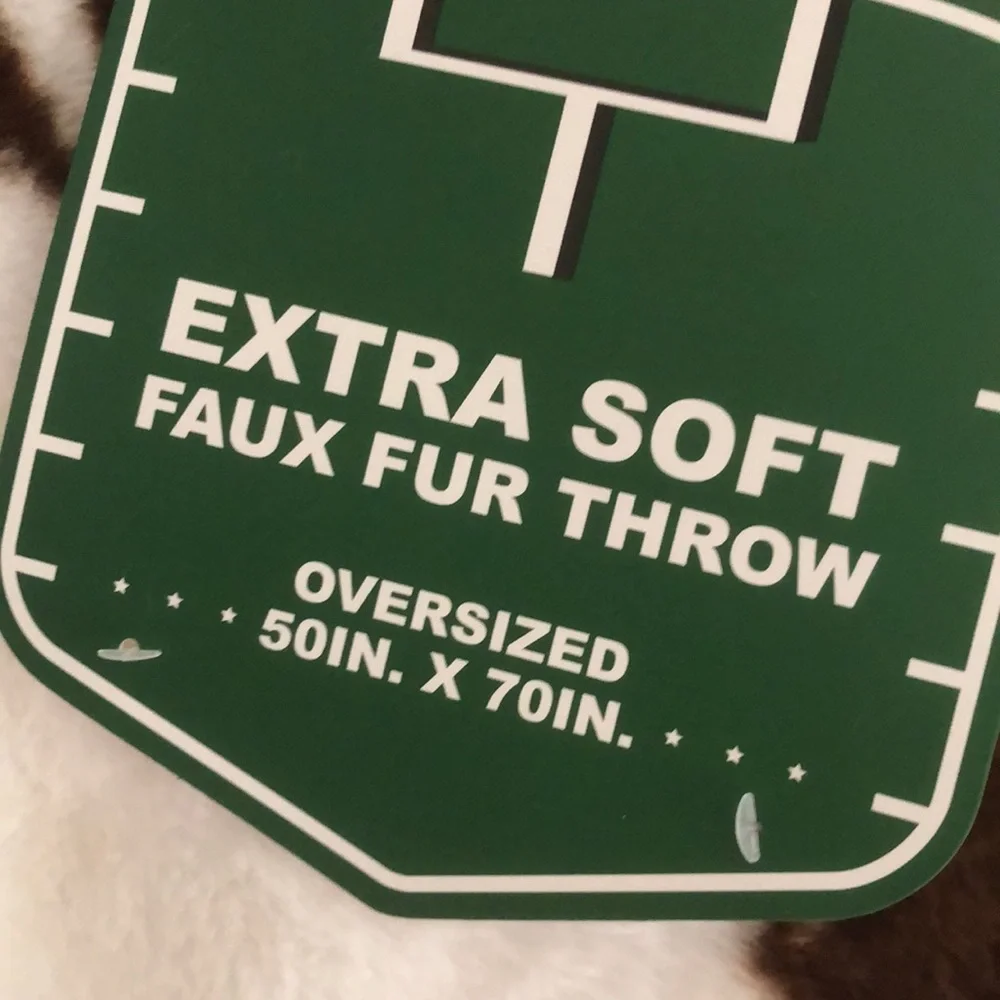 Extra Soft Faux Fur Throw with Football Design